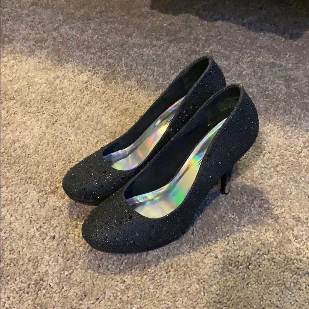 Black sequin stilettos